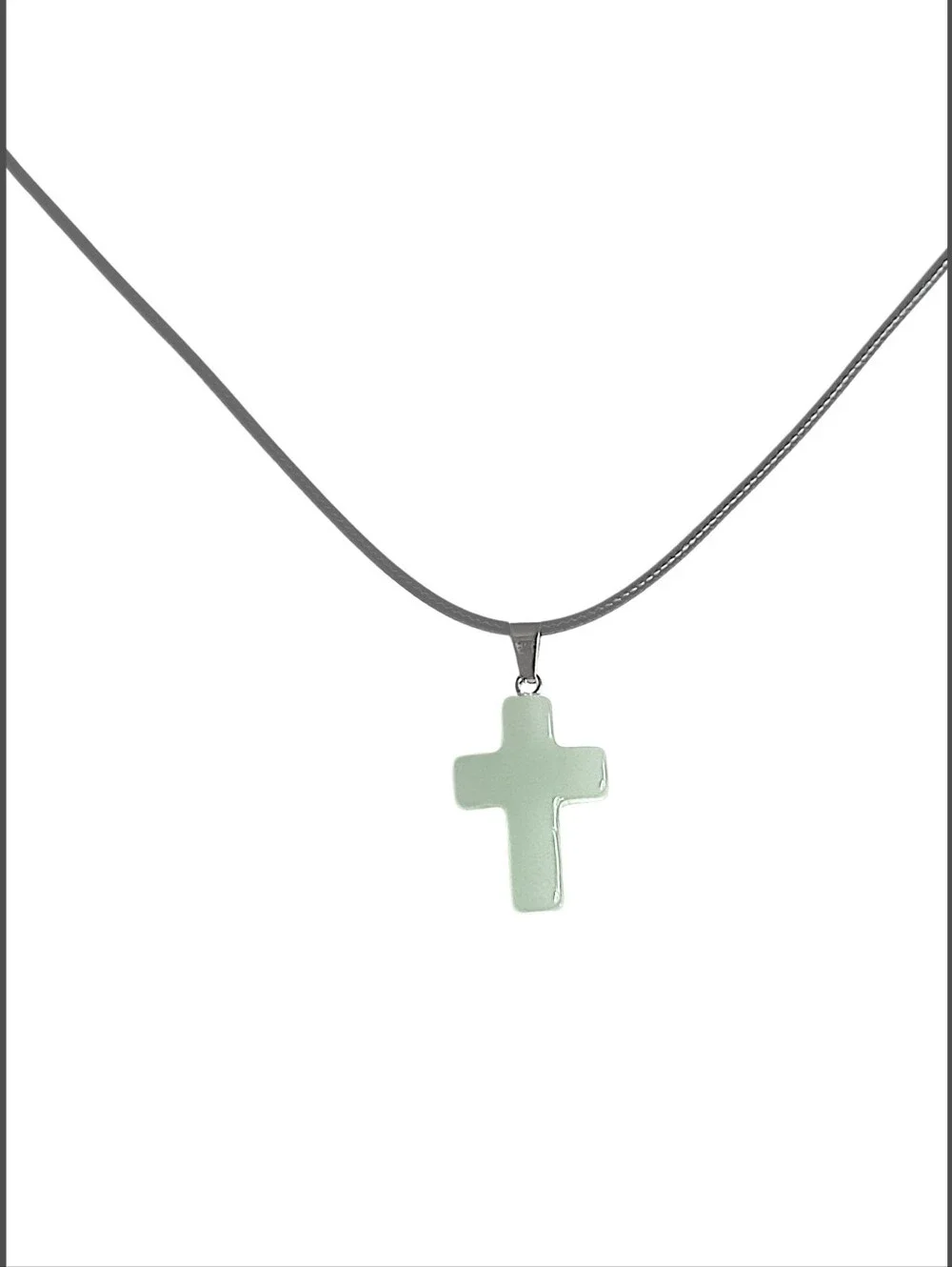 Natural Stone Cross Pendant & Necklace